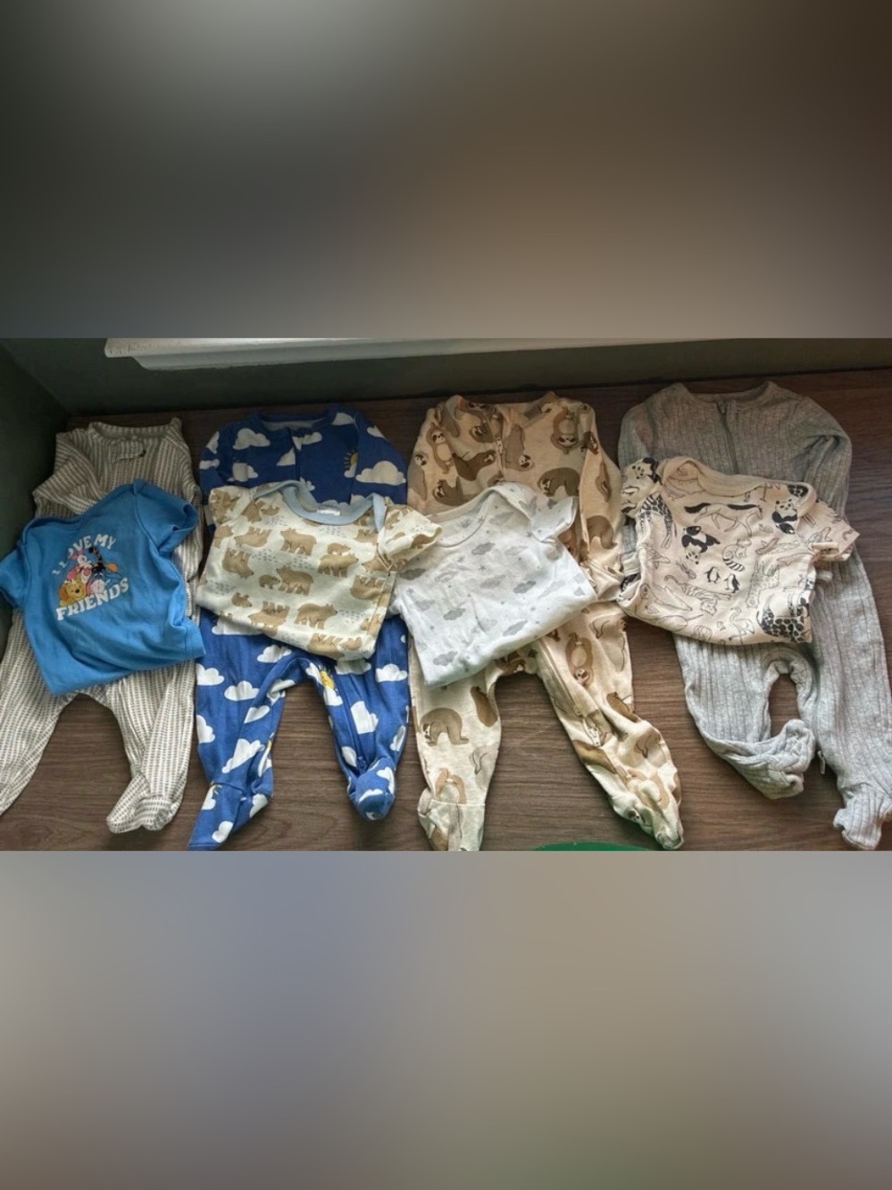 Old Navy Kids 3-Pack Printed Pajama Set - Blue, Beige, Light Gray